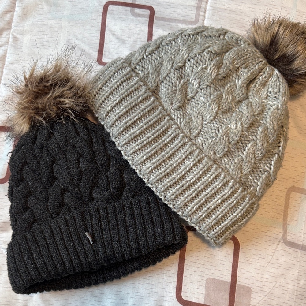 Cozy Knit Beanies with Pom Poms